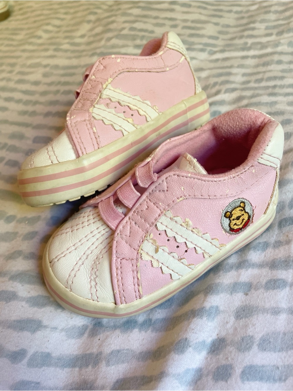 Pink Kids Sneakers with Winnie-the-Pooh Patch